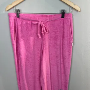 Juicy Couture Sleepwear Jogger Pants Large Pink Studded‎ Drawstring Lounge thumbnail 3