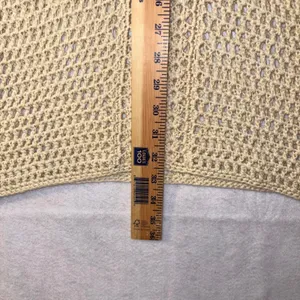 ZARA KNIT Crochet‎ Knit Midi bohemian swim cover Cream Sleeveless V Neck Sheer thumbnail 6