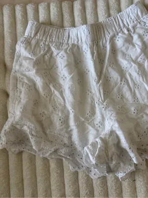 Abercrombie & Fitch White Eyelet Cotton Sleep Shorts thumbnail 2