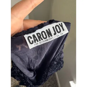 Vintage Caron Joy Sheer‎ Velvet Burnout Dress Floral Long Sleeve Maxi Evening thumbnail 2