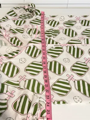 Katie Kime Women’s 2XL Sleepwear Top in Pink and Green Pickleball Print thumbnail 7