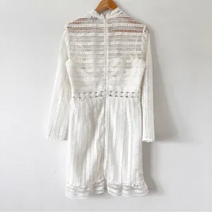 Bardot Vivian White Lace Long Sleeve Wedding Bridal Shower Cocktail Mini Dress thumbnail 7