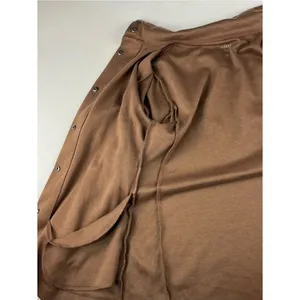 Freely Women’s X-Small Brown Belted Jacket Snap Front Longline Shacket Commuter thumbnail 8