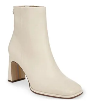 Sam Edelman Irie Boots Women's Ivory Leather Square Toe Block Heel Size 9.5 thumbnail 1