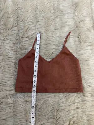 Abercrombie & Fitch Ribbed strappy racerback crop Top Large thumbnail 4