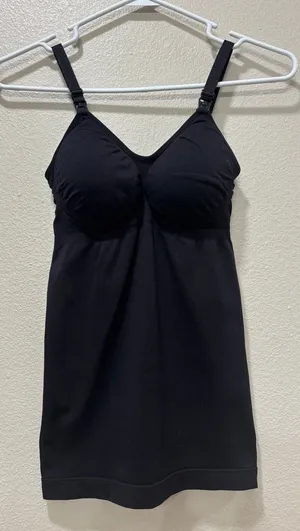 Kindred Bravely Black Nursing Camisole Tank Top Built-in Bra Small Petite KB thumbnail 1