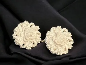 Vintage Victorian flower clip on earrings thumbnail 1