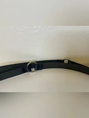 Brooklyn Industries Black Leather Double Wrap Belt Silver Buckle Size 32” (S) thumbnail 3