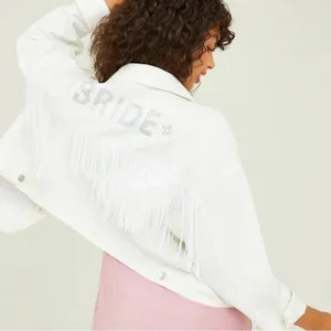 NWT Altar’d State Bride White Jean Jacket thumbnail 2