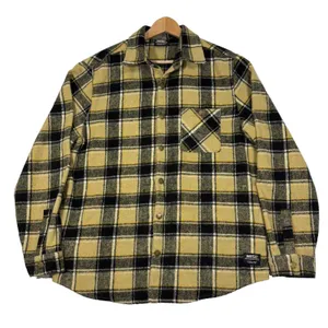 WeSC Overshirt Yellow Black Oden OG Plaid Flannel Mens S Womens M‎ Street Grunge thumbnail 2