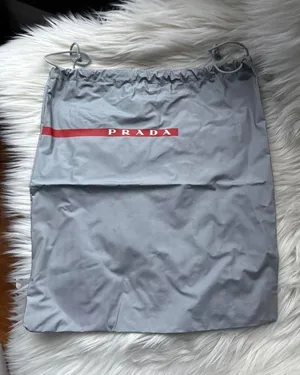 Prada Gray Dust Bag with Red Logo thumbnail 1
