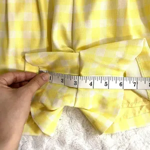 Anthropologie Hutch Yellow Gingham Pleated High Rise Preppy Dressy Shorts 2 thumbnail 9