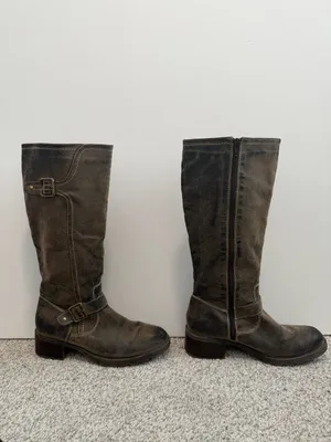 Nicole Archibald Tall Riding Boots Brown Suede Leather Boots Size 9M thumbnail 5