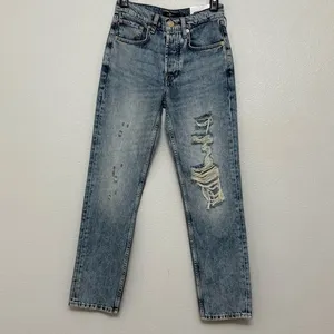 NWT 7 For All Mankind Julia Jeans Sz 23 Distressed Tapered Boyfriend 90s Vintage thumbnail 9