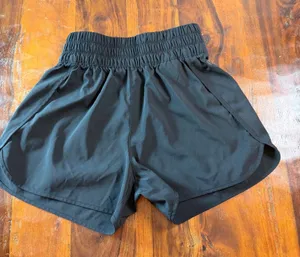 Vans Womens Black Smocked High Rise Athletic Dolphin Shorts XS VN000K4QBLK thumbnail 1