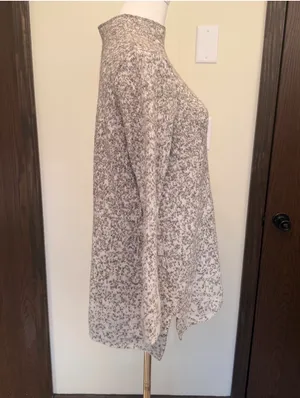 Pure Jill longer length long sleeve marbled pattern turtleneck sweater thumbnail 3