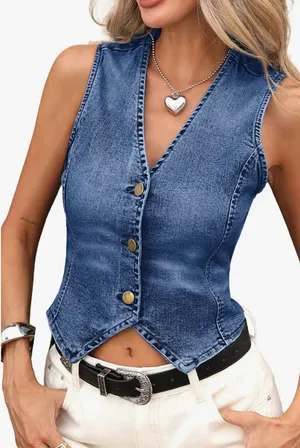 Amazon denim vest  thumbnail 2