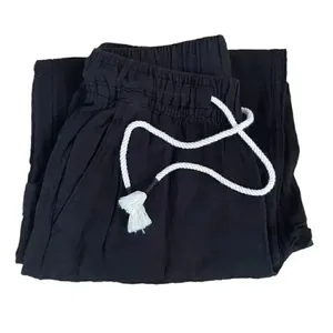 Old Navy Black Y2K Drawstring High Waisted Textured Soft Wide Leg Cozy Pants S thumbnail 8