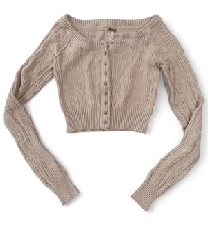 Free People Cropped Mimi Cardigan Sugar Crystals XS thumbnail 4