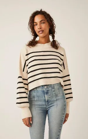 free people Easy Street Stripe Crop Pullover thumbnail 4