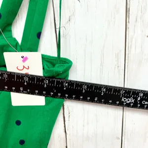 Socialite Polka‎ Dot Fit Flare Dress Womens Size XS Green Navy Blue Mini Stretch thumbnail 5