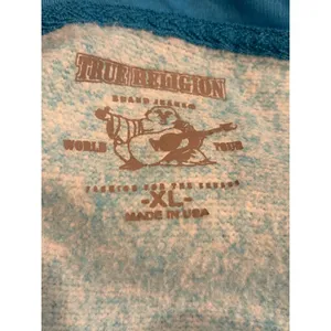 True Religion Womens XL Blue Space Dye Drip Horseshoe Full Zip Hoodie Sweatshirt thumbnail 6