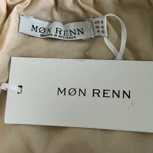 NWT Mon Renn Havana Crochet Print Tan Linen‎ Halter Mini Dress thumbnail 4