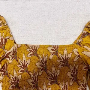 Women's Yellow long sleeve boho crop top Spring Summer‎ Fall Festival Size small thumbnail 4