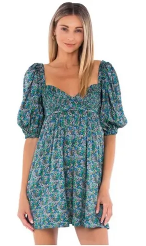 New! For Love &‎ Lemons Alisa Mini Dress in Green Sz XS $233 thumbnail 1