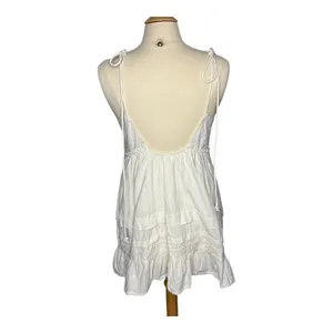 Free People Adella Mini Dress Womens Small Ivory White Boho‎ Open Back Button thumbnail 11