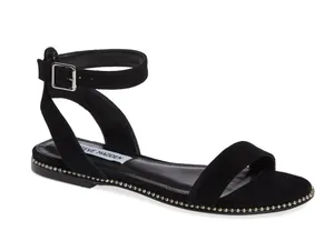 Steve Madden Salute suede pearl black flats thumbnail 1