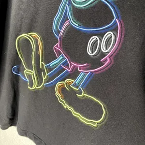 Disney Mickey Mouse Neon Line Portrait Tank Top Workout Pullover Black Size XL thumbnail 4