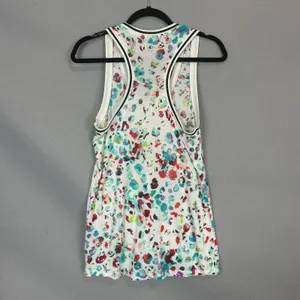 Juicy Couture White Print Racerback Tank Top M Glitter Crest Logo Y2K Colorful thumbnail 2