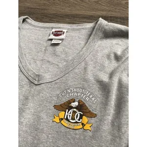 Womens harley davidson group long sleeve v neck‎ shirt Cut-N-Shoot Texas size XL thumbnail 3