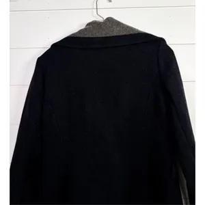 BCBGeneration Women's Wool Blend Knit Trim Trench Coat Black Gray Size Medium thumbnail 8
