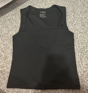 Amazon black square neck top thumbnail 1