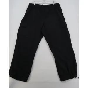 PINK Victoria's Secret Black Cargo Pants Bungee Hem XL Utility Joggers thumbnail 6