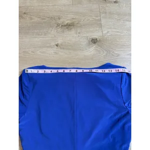 EUC Womens Lauren Ralph Lauren dress blue short‎ sleeve stretch cowl neck 6 thumbnail 6