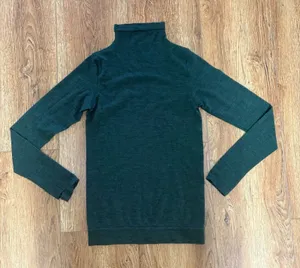 Athleta Flurry Base Layer Turtleneck Top Green Wool Blend Thumbholes Women Small thumbnail 1