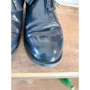 Zara Trafaluc Black‎ Leather Tassel Chelsea Ankle Boots 38 Preppy Coastal Rain thumbnail 6
