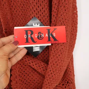 R&K Originals Dress Set Women 16W Russet Crochet Cardigan Maxi NEW thumbnail 7