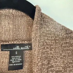 Willi Smith Brown Knit Cardigan SweaterCrochet‎ Size S Boho Western Festival thumbnail 4