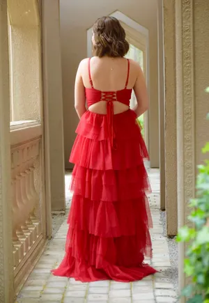 Camille La Vie Prom Dress Red thumbnail 2
