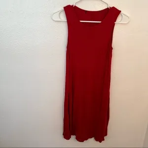 One‎ Clothing Women's Swing Shift Dress Red Sleeveless Mini Stretch Rayon CR4615 thumbnail 2