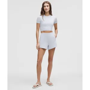 Lululemon Softstreme Kick-Flare Mid-Rise Short 4" Starch Blue Size 14 thumbnail 2