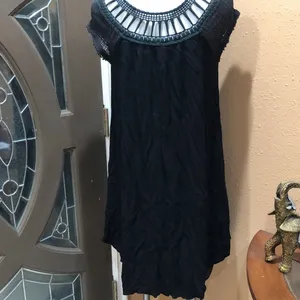 Free people black short sleeve dress thumbnail 5