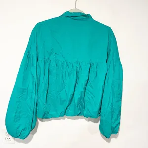Free People Womans XS Dark Green‎ Balloon Sleeve Bomber Puff Jacket thumbnail 5