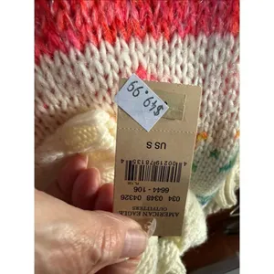 American Eagle Jegging Sweater Cream Rainbow Wool Blend Sz S NWT thumbnail 5