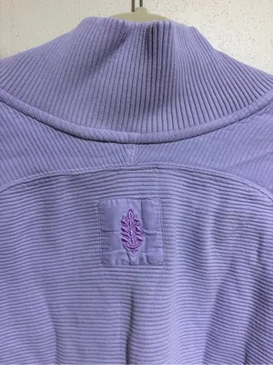 Free People FP Movement So Fly Henley Snap Neck Ribbed Pullover Purple Medium thumbnail 13