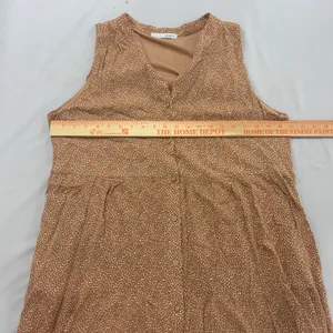 Baltic Born Rust Brown White Micro Dot Sleeveless Tiered Midi Dress Womens 1X thumbnail 6